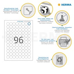 Label Herma Super Print A4  25Sh/Pack Round White - Image 3