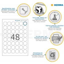 Label Herma Super Print A4  25Sh/Pack Round White - Image 6