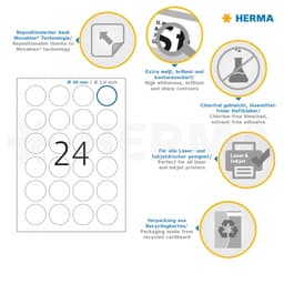 Label Herma Super Print A4  25Sh/Pack Round White - Image 9