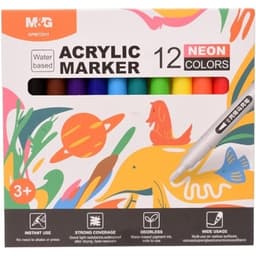 Marker M&G Acrylic 12/Pack Neon Apmt3311 - Image 1