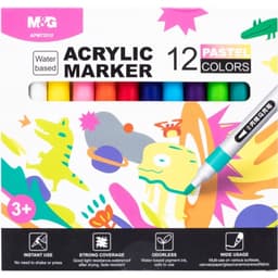 Marker M&G Acrylic 12/Pack Pastel Apmt3312 - Image 1
