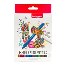 Bruynzeel Super Point felt tip set | 12 colours - Image 1
