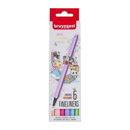 Fineliner Bruynzeel set pastel | 6 colours - Image 1