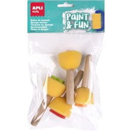 Sponge Stamps Wooden Handle 4/Pack - Apli - Image 1