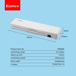 Laminating Machine Comix A4 2 Rolls Grey F9099W - Image 3