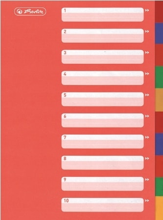 Divider Herlitz A4 Plastic 10Tabs Color 10715415