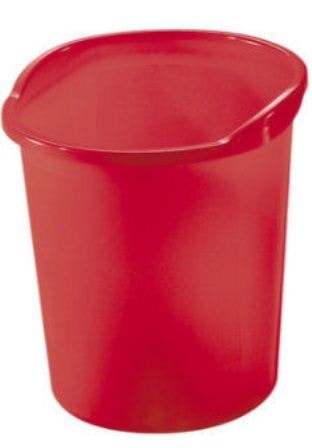 Waste Basket Herlitz W/ Grip 13 Light Red Transparent 10653830