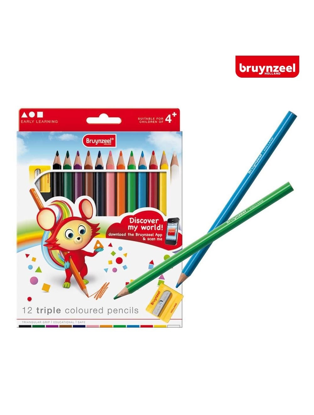 Colored Pencil Bruynzeel Triple 12/Pack