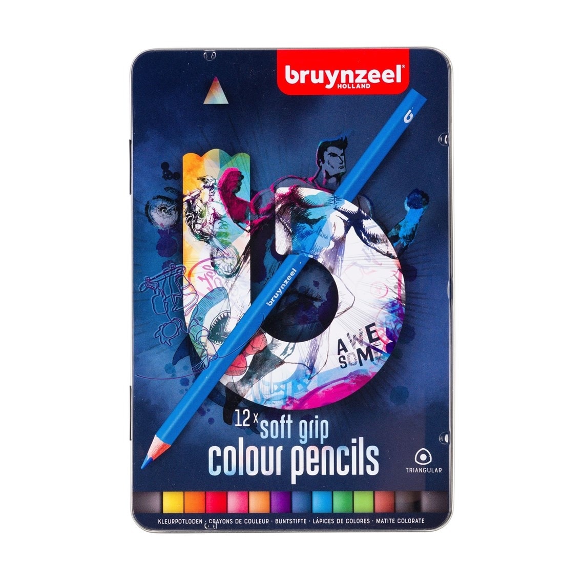 Colored Pencil Bruynzeel Soft 12/Pack Dark Tin 60212012