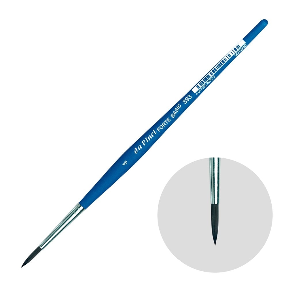 Davinci Forte Basic Brush Round Blue Matt Handle 393 . Size 4
