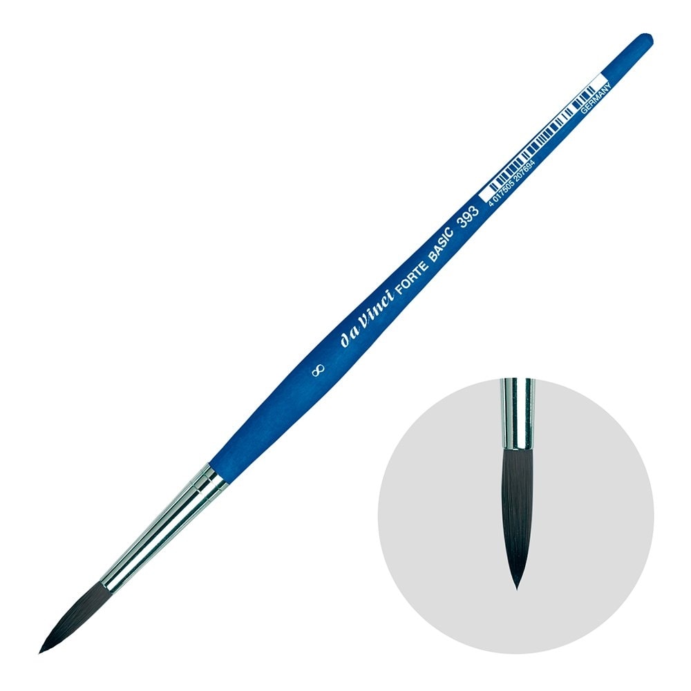 Davinci Forte Basic Brush Round Blue Matt Handle 393 . Size 8
