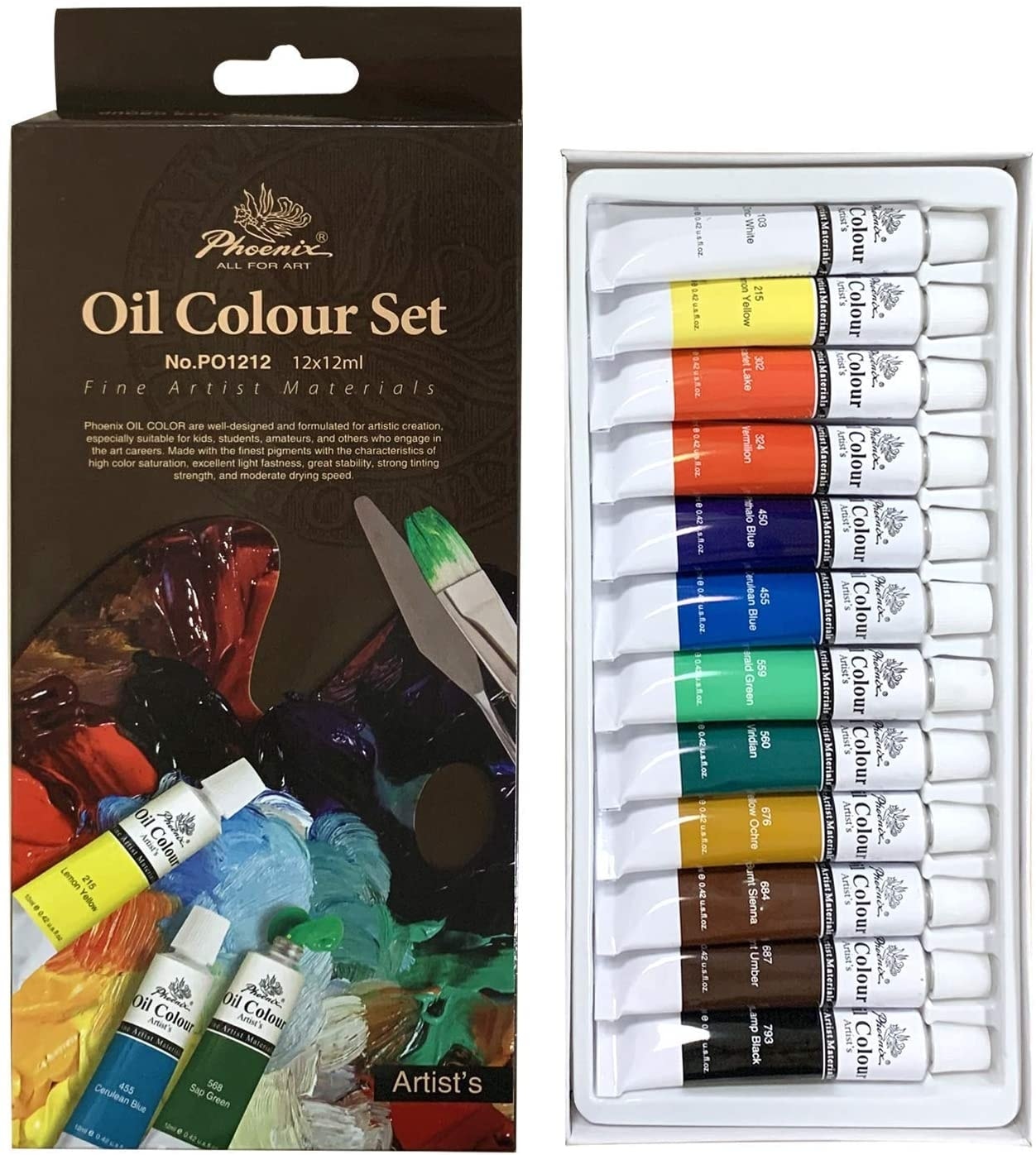Phoenix Oil Paint  12mL 12/Pack Po1212