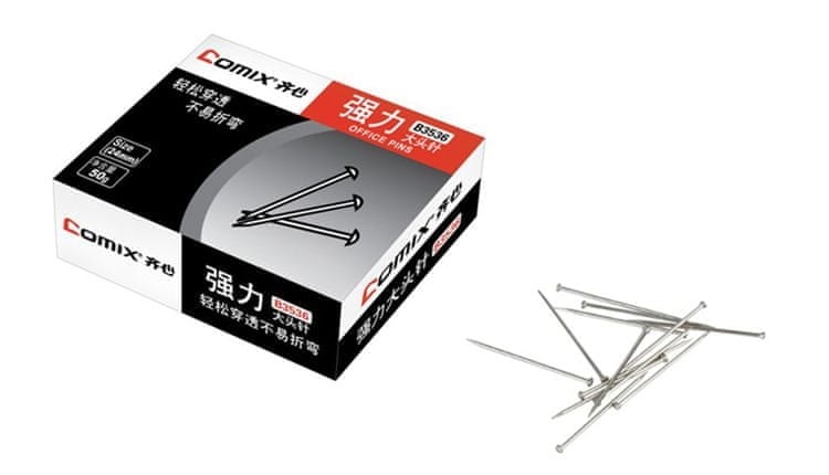 Office Pin Comix 24Mm 50Gr Silver B3536