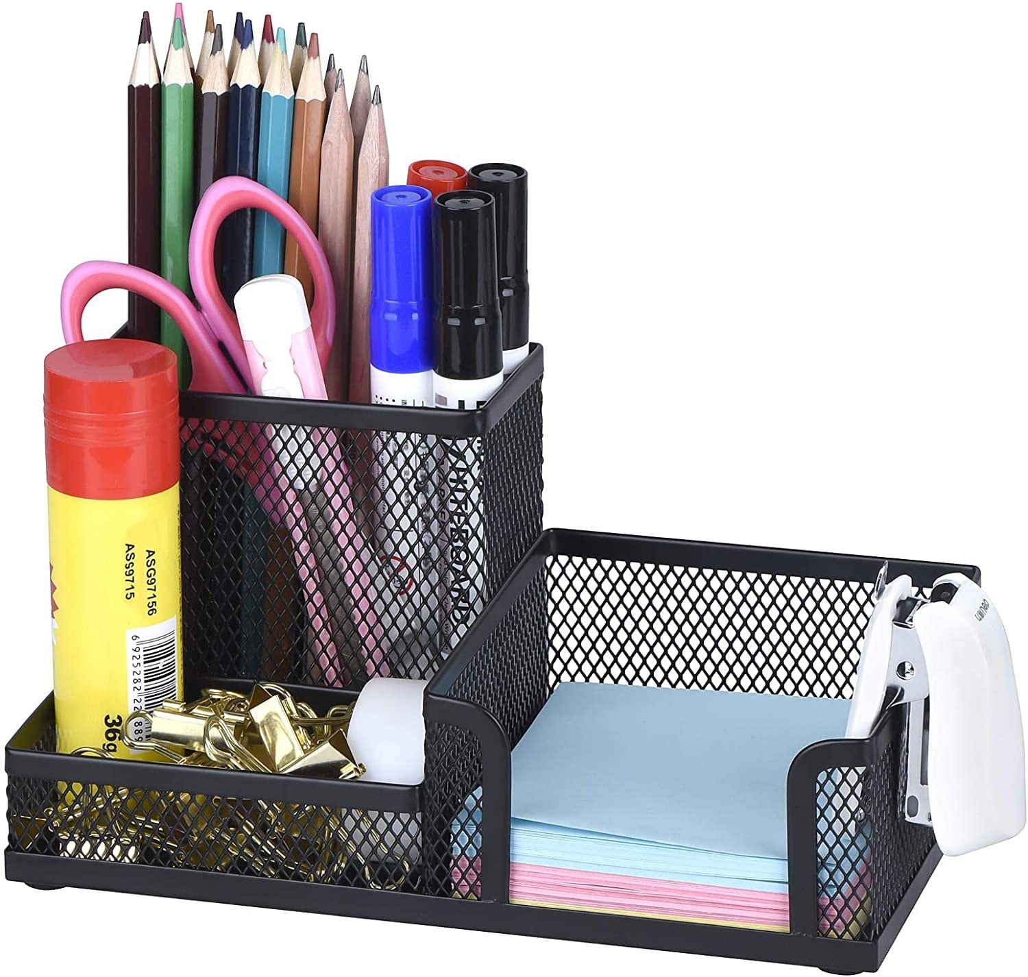Pen Holder Comix 3 Comp. Metal Small Holes Black B2061