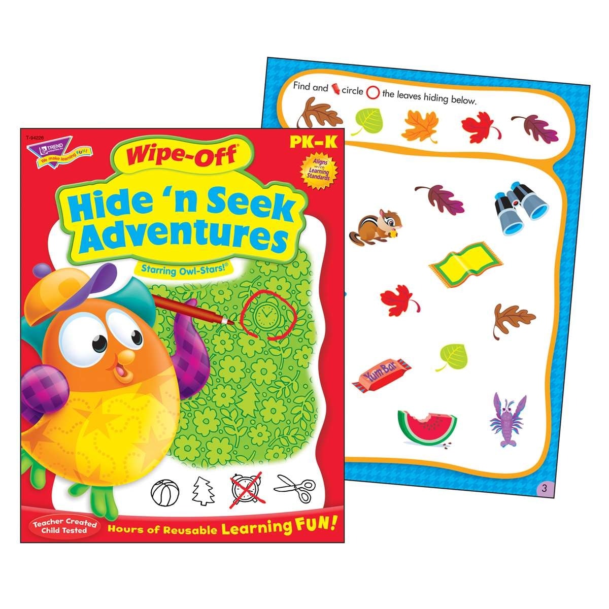 Wipe Off Book Trend,28 page book, T94226 Hide N Seek Adventures Owl-Stars!