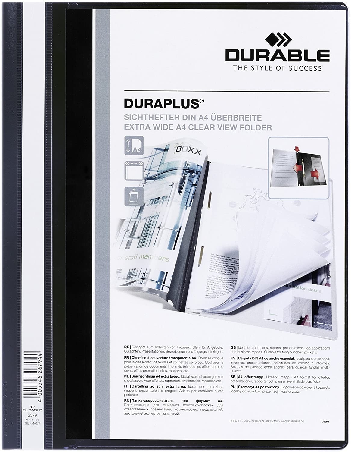 Report Cover Durable Duraplus Pvc A4 Clear Pocket 2579