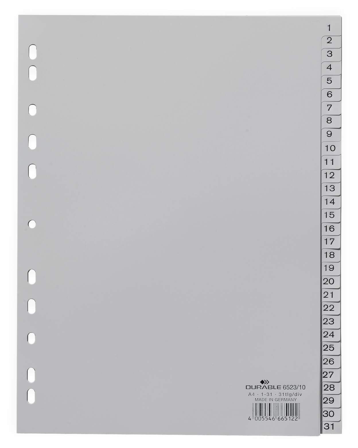 Divider Durable A4 Pp Numerical 1-31 Grey 6523-10