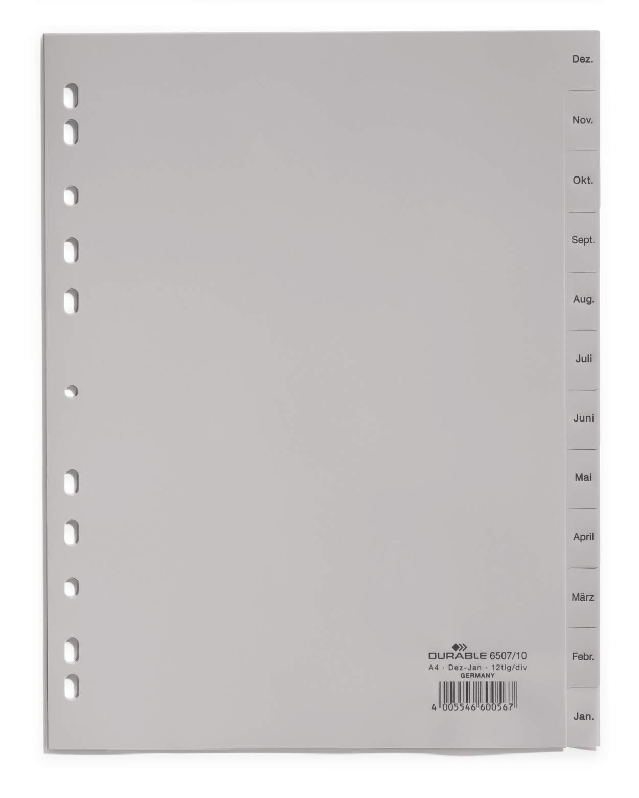 Divider Durable A4 Pp Jan-Dec Grey 6507-10