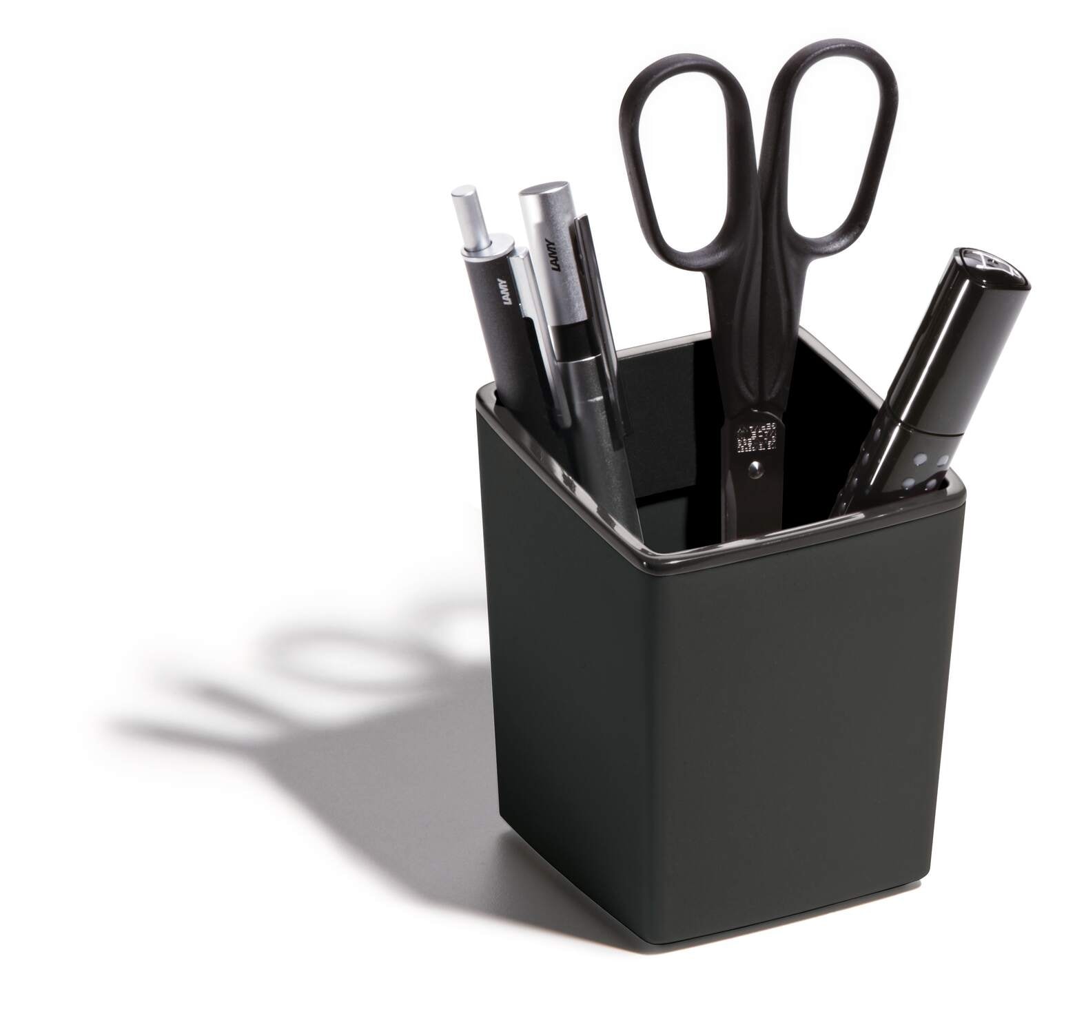 Pen Holder Durable Varicolor Squared Charcoal 7614-58