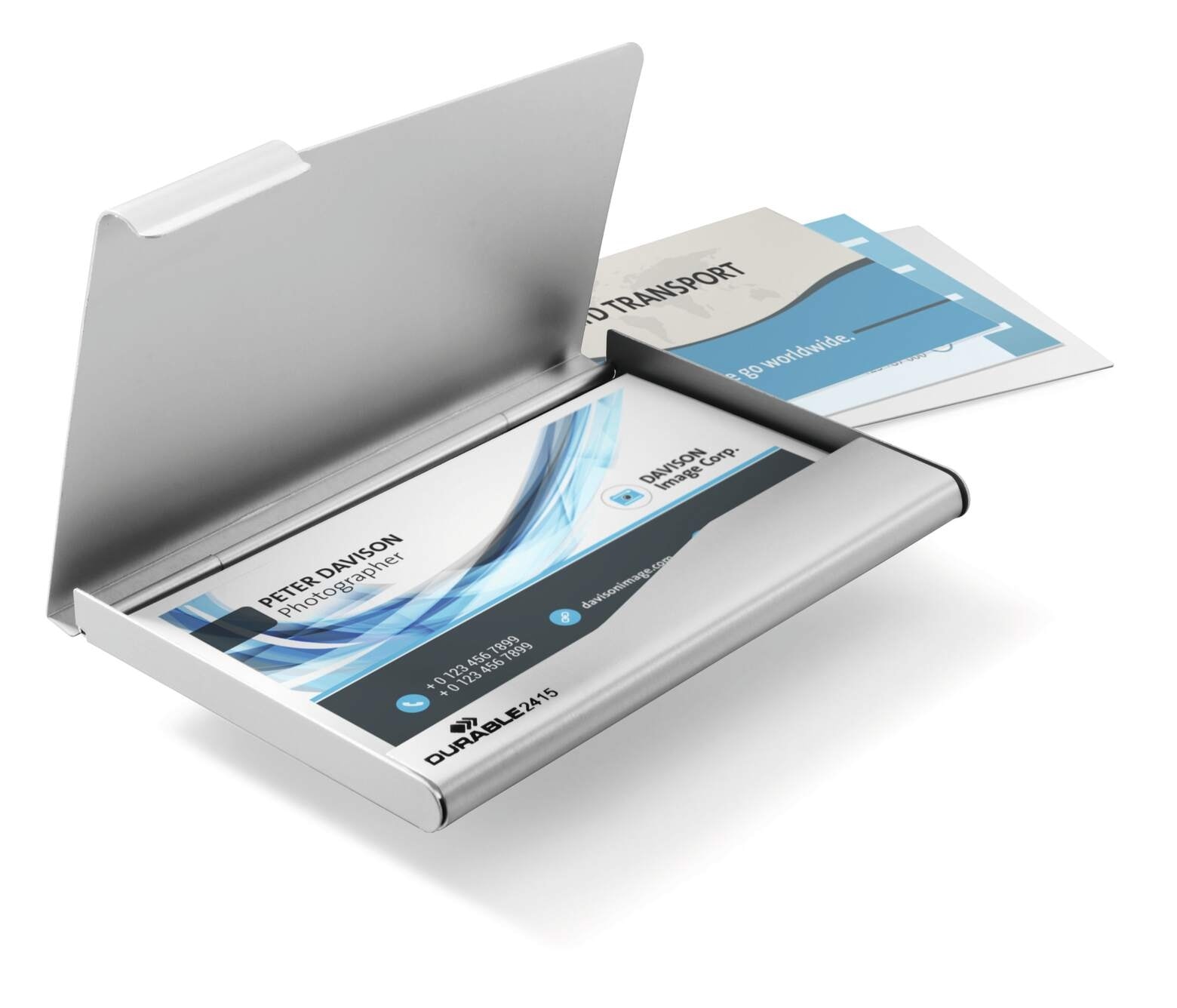 Card Case Durable 20 Cards Silver 2415-23