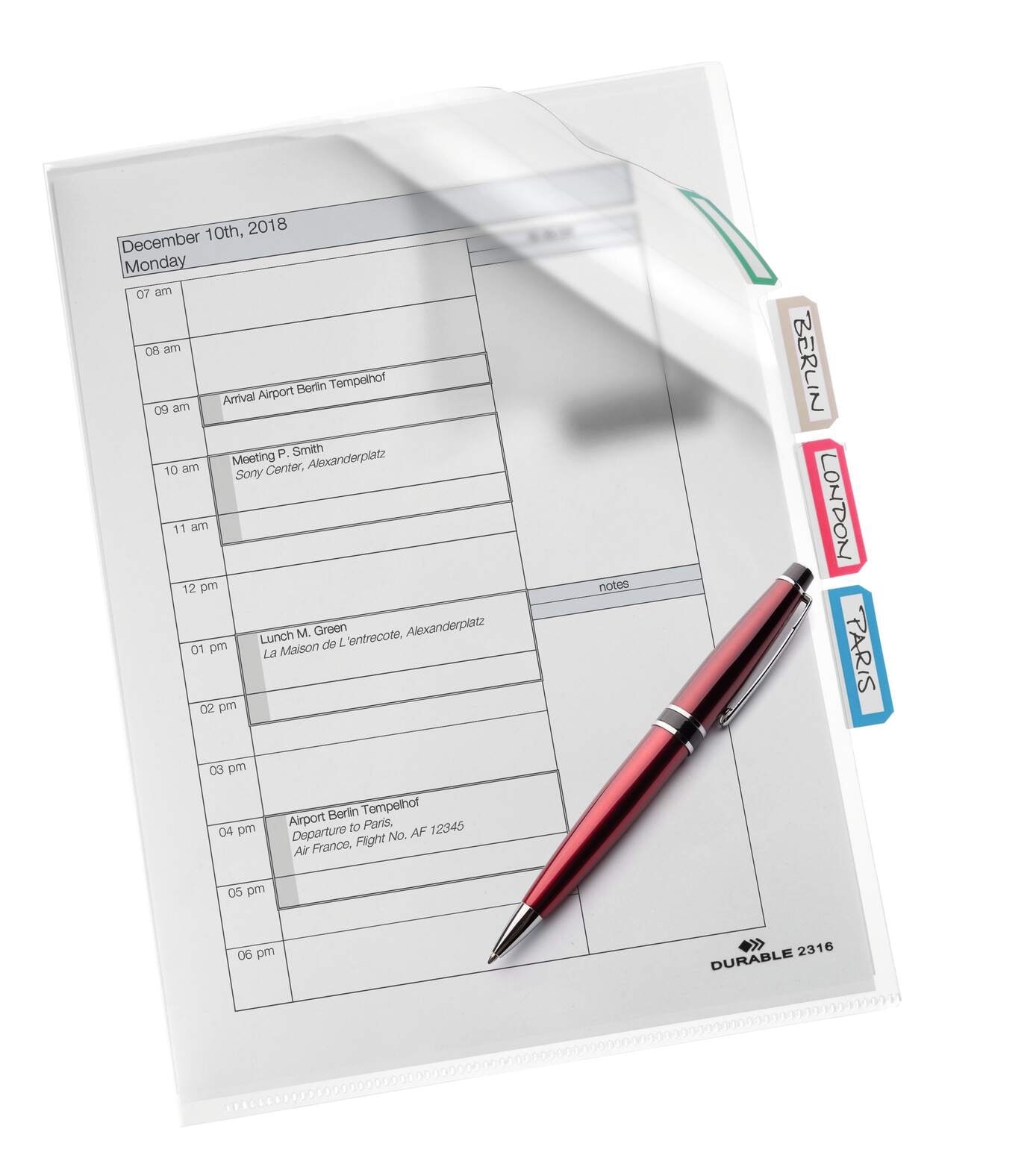 Folder Durable Pp A4 3 Parts 5/Pack Transparent 2316-19