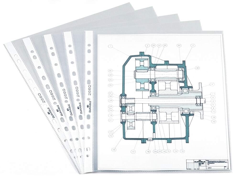 Folder Punched Durable A4 100/Pack Transparent 2660-19