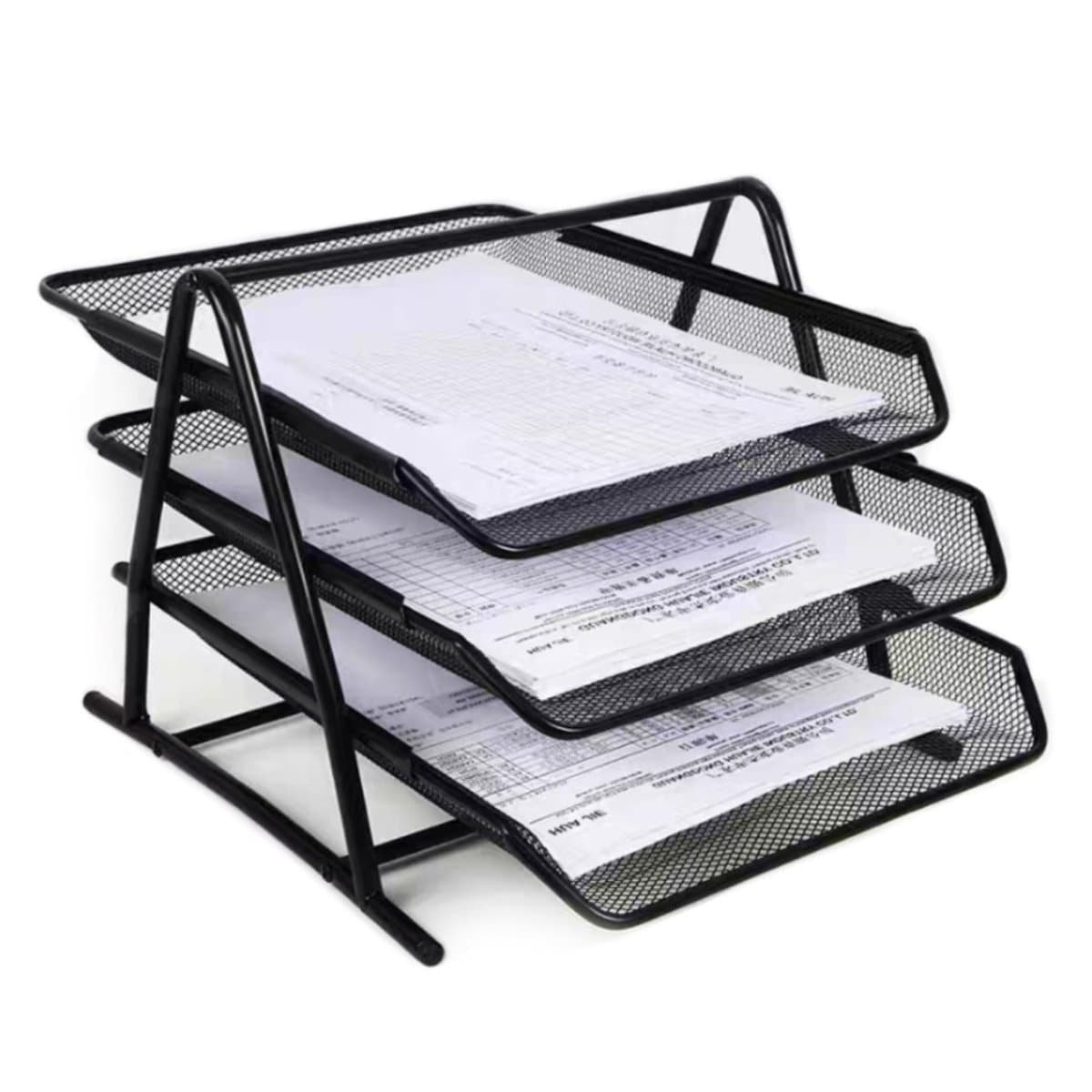 Letter Tray M&G A4 Metal 3-Tier Document Black Adm94754