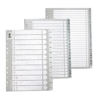 Divider Bindermax A4 Plastic 1-12 T-112A