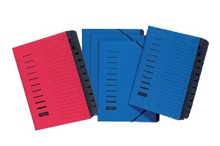 Signature Book Pagna 12Compartments 1-12 W/Elastic Red