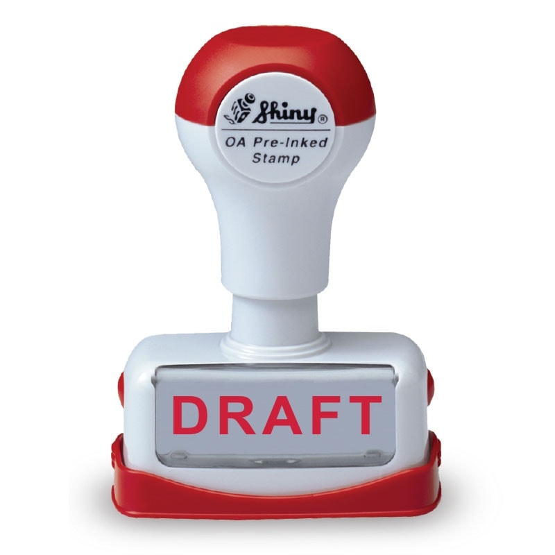 Stamp Shiny Pre-Inked "Draft"