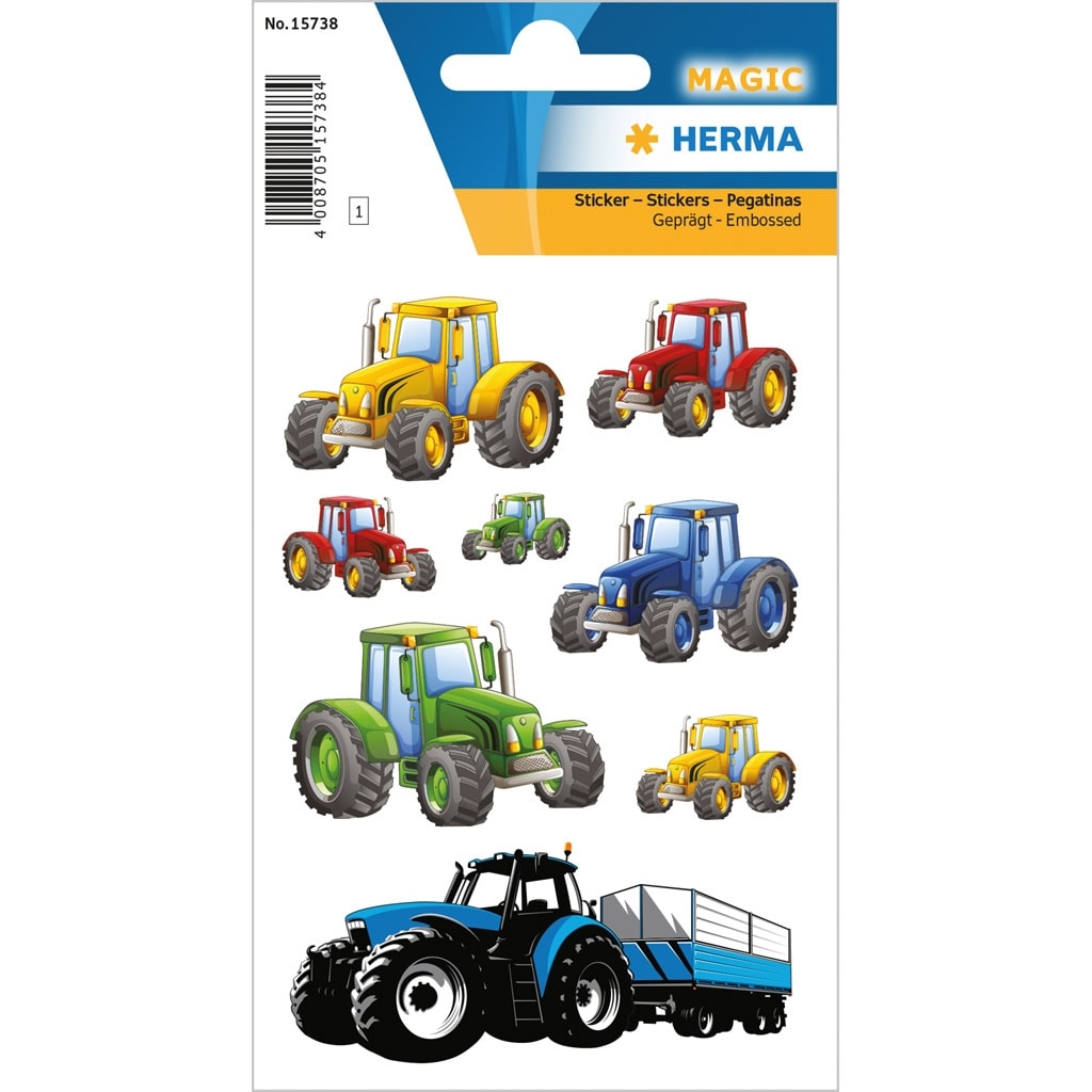 Sticker Magic Tractor Race Embossed