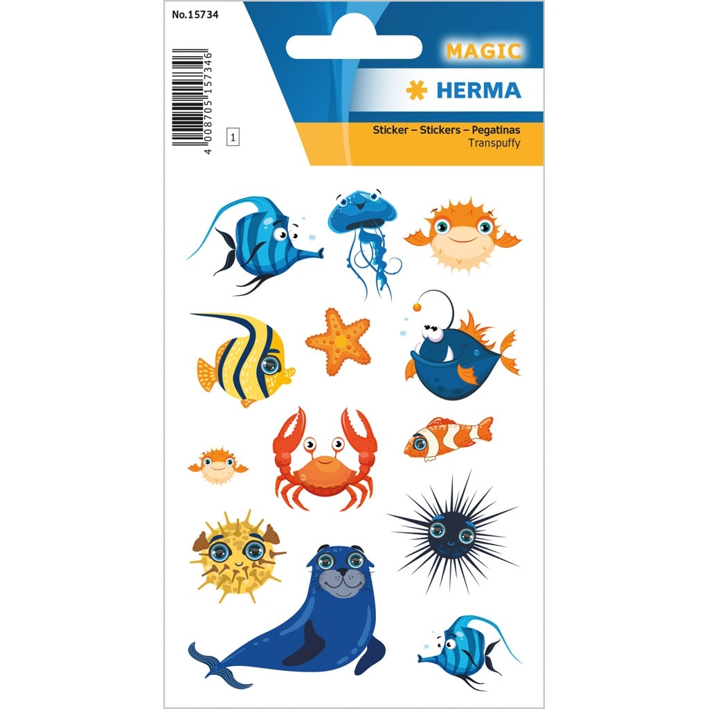 Sticker Magic Cheeky Sea Creatures Transpuffy