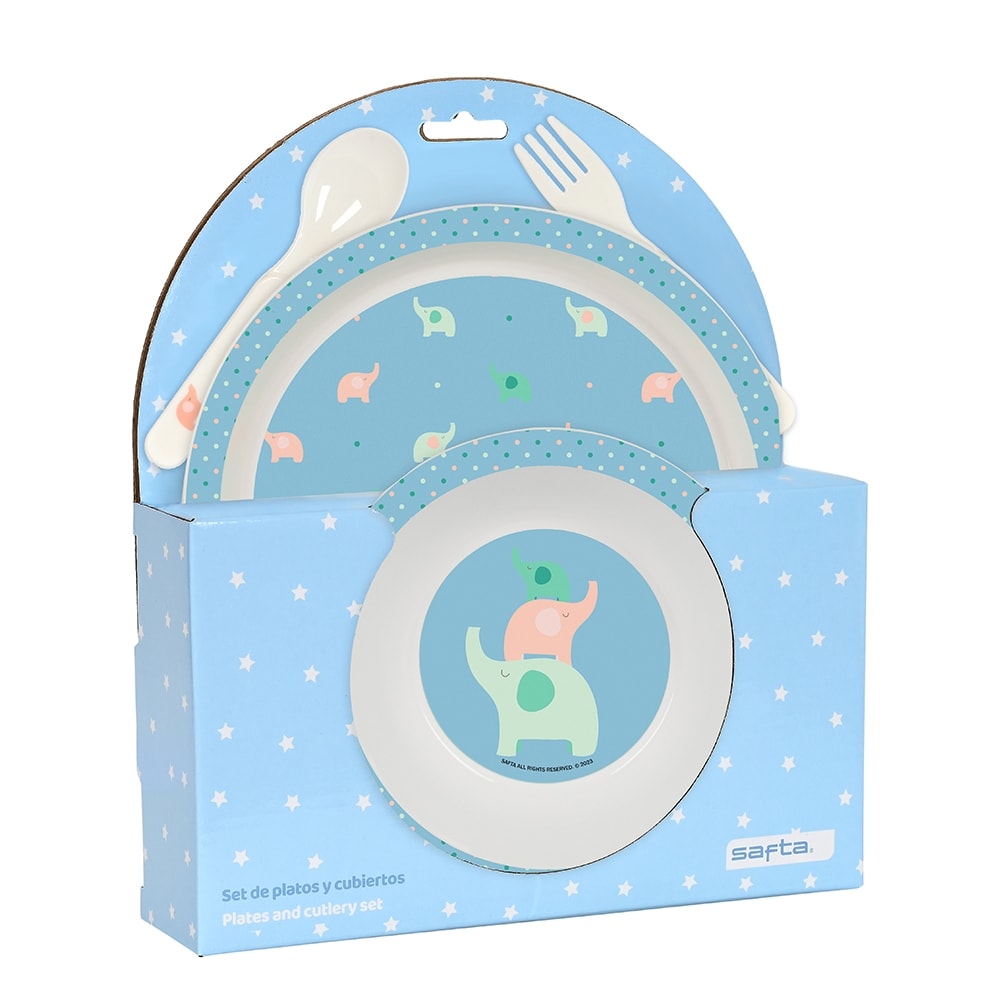 Plates And Cutlery Set Elephant