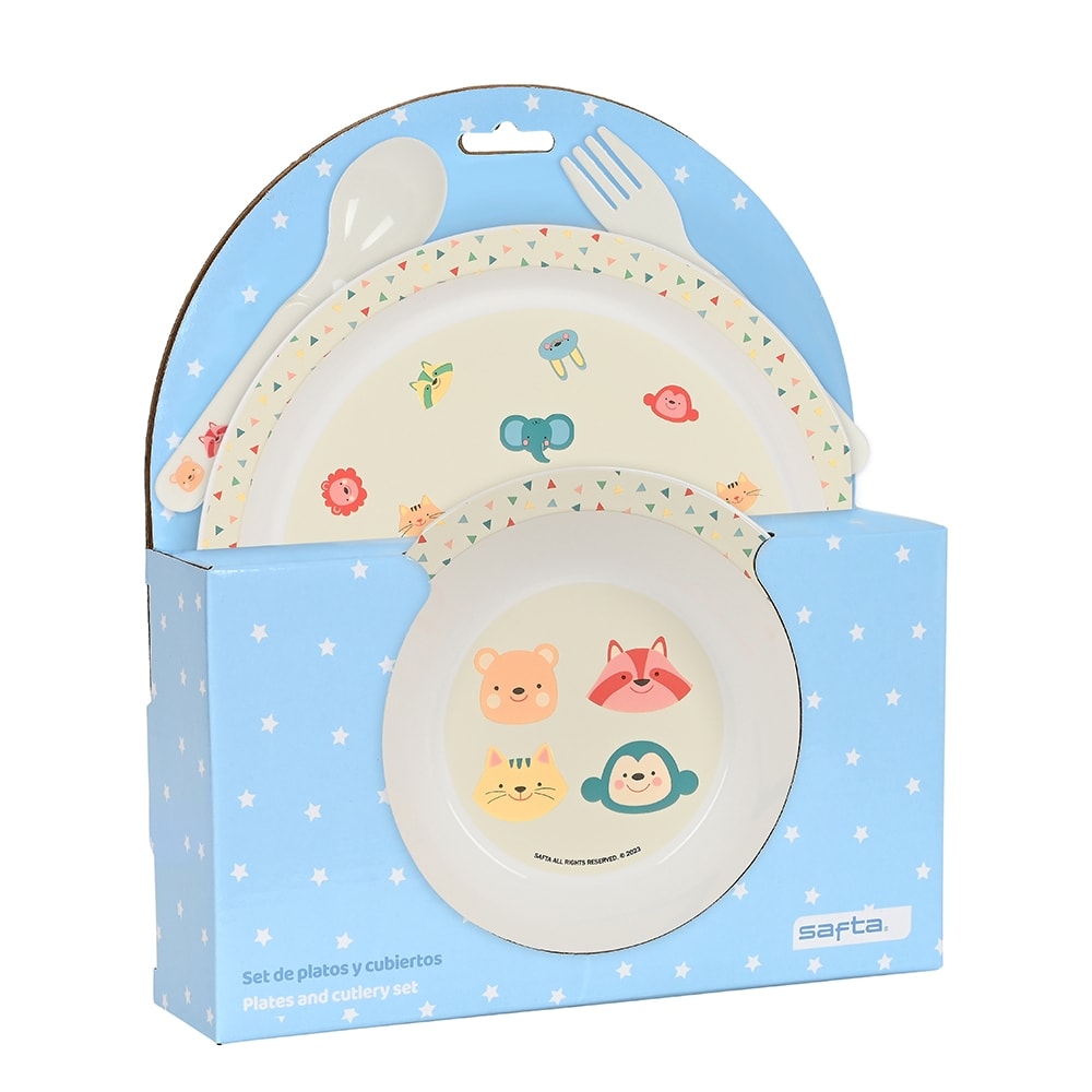 Plates And Cutlery Set Animals