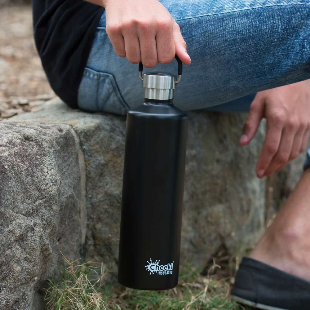 Water Bottle Cheeki Insulated Classic Bpa Free 1L Matte Blac