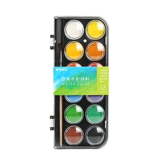 Watercolor Paint M&G Solid 12/Pack Dots W/Brush Apln6564