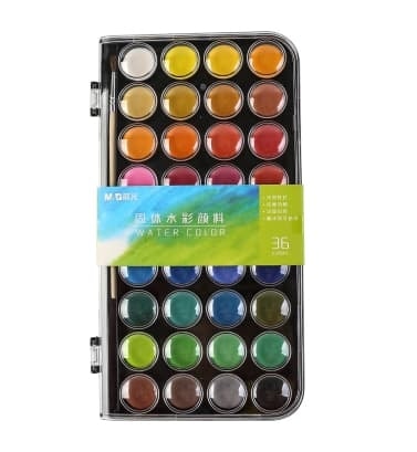 Watercolor Paint M&G Solid 36/Pack Dots W/Brush Apln6566