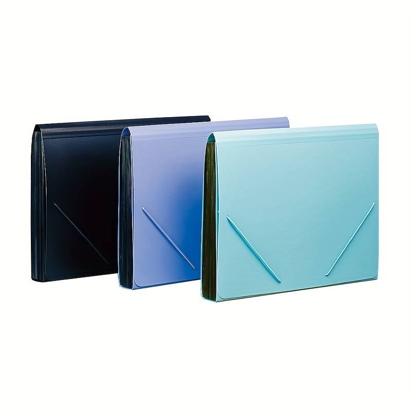 Expanding File Comix Pp A4 12 Pockets W/Elastic Blue F4302