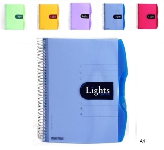 Notebook Mintra A4 Seyes 192Sh 70G 6Sub Spiral Lights 92171