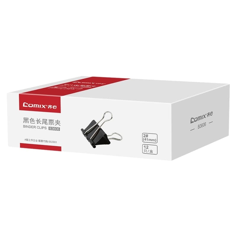 Binder Clip Comix 41Mm 12/Pack Black B3606