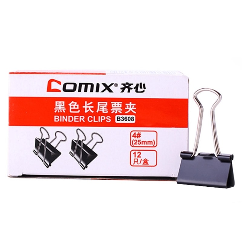 Binder Clip Comix 25Mm 12/Pack Black B3608