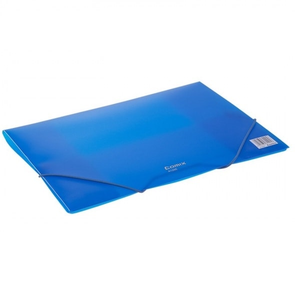 Folder W/3 Flaps And Elastic Comix Pp A4 Action Base Blue A1295