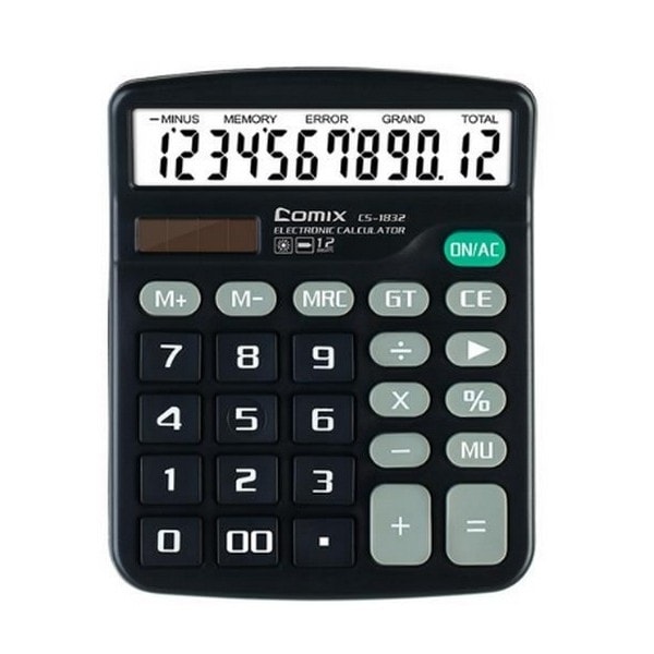 Calculator Comix 12 Digits Black Cs-1832