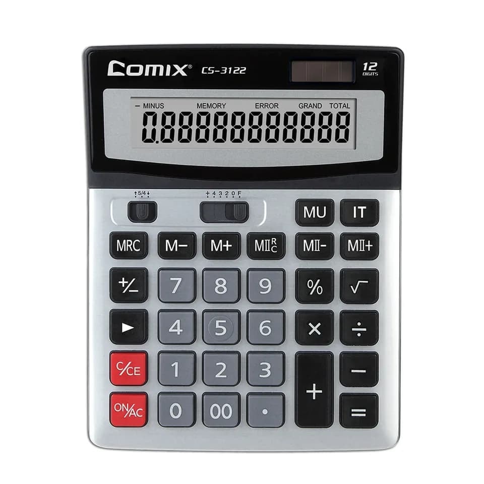 Calculator Comix 12 Digits Silver Cs-3122