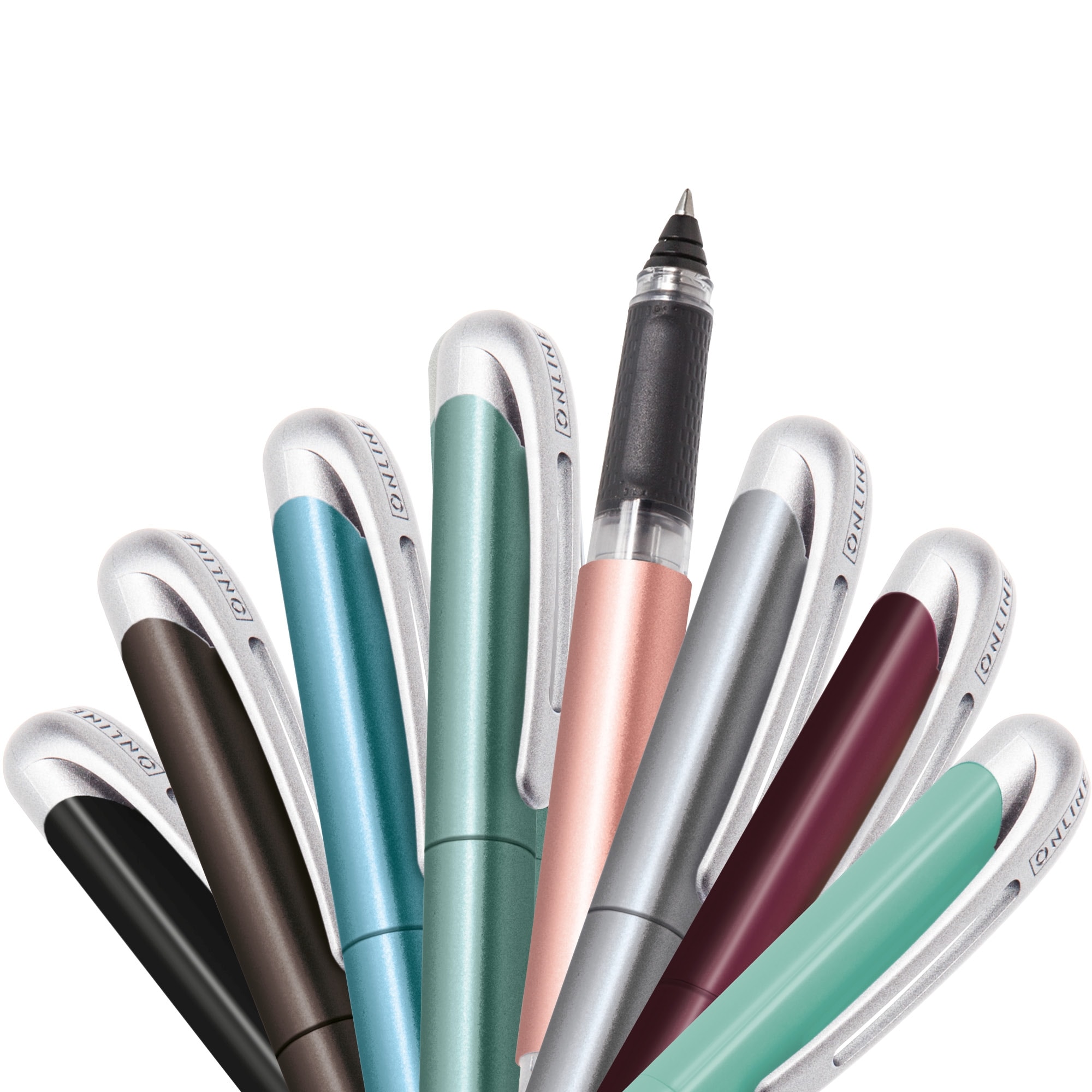 Pen Rollerball W/Ink Cartridge Online College Ii Metallic