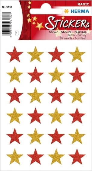 Christmas Sticker Herma Magic Stars Glittery 3732