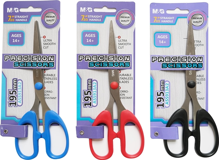 Scissor M&G 19.5Cm Blister Card Ass913A2