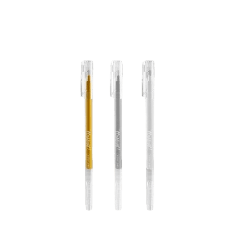 Pen Gel M&G 0.6Mm 3/Pack Gold Silver White