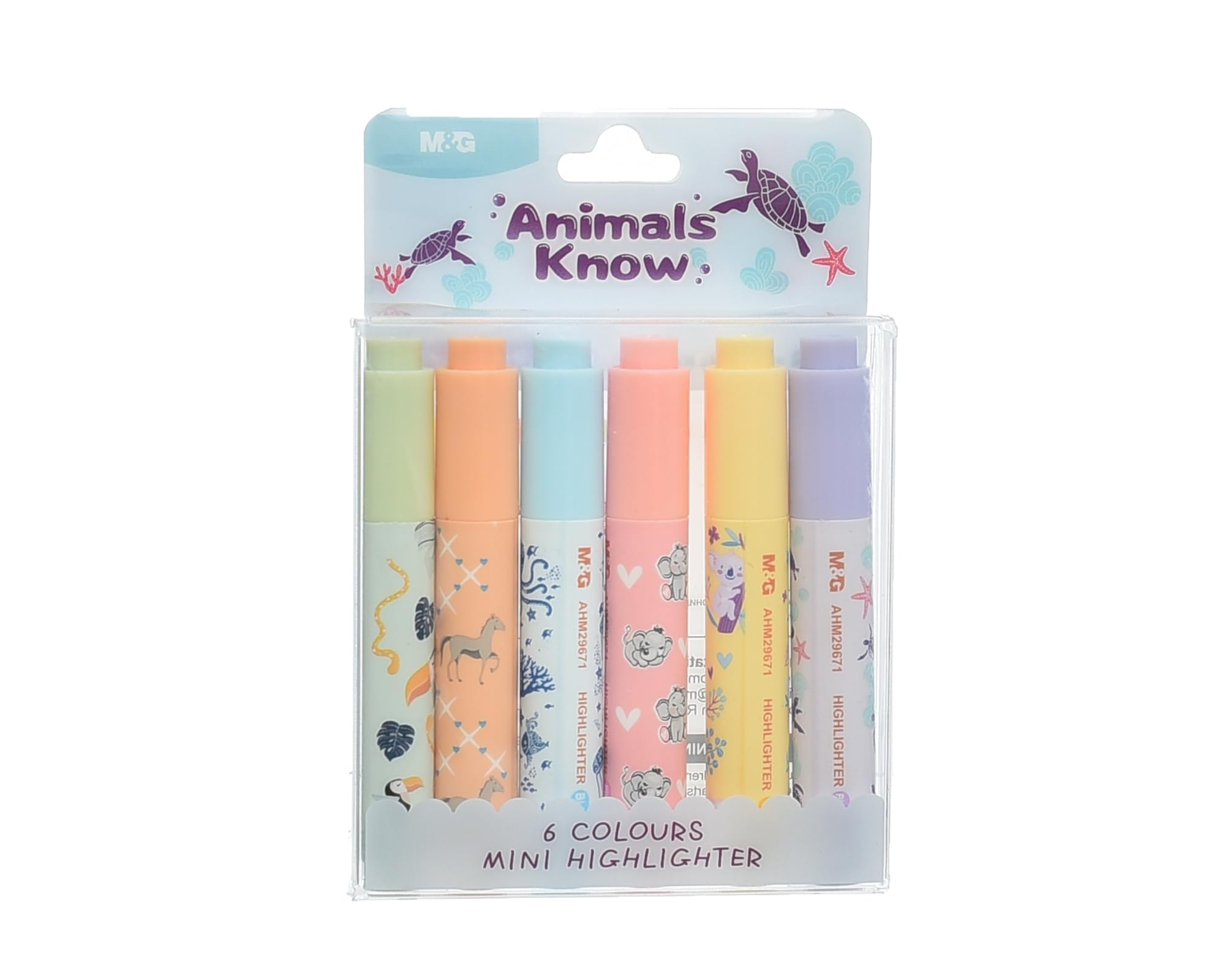 Highlighter M&G 6/Pack Animals Assorted