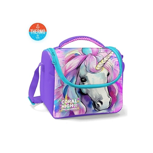 Lunch Bag  Unicorn Pastel Coral High Thermo